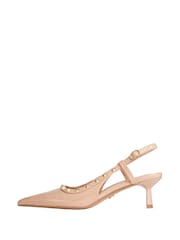 Lipsy Nude Pink Mid Heel Studded Kitten Court - Image 5 of 5