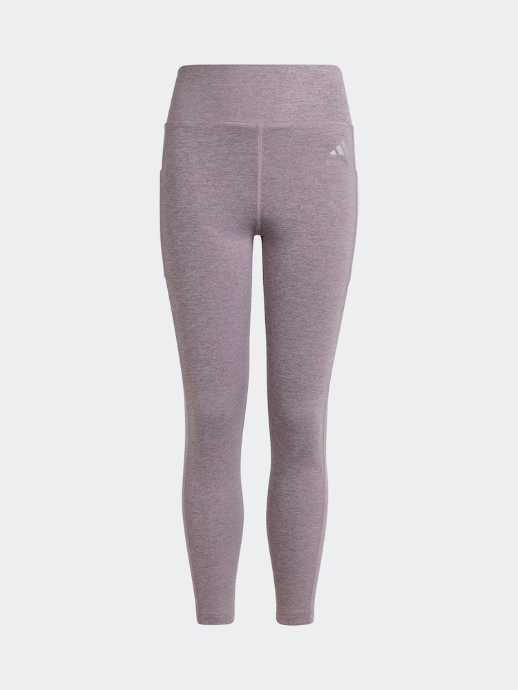 adidas Purple Kids Optime Luxe 7/8 Leggings - Image 6 of 6