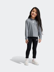 Grau - adidas Set aus Sportoberteil und Leggings für Kinder - Bild 1 von 8