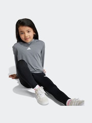 Grau - adidas Set aus Sportoberteil und Leggings für Kinder - Bild 4 von 8