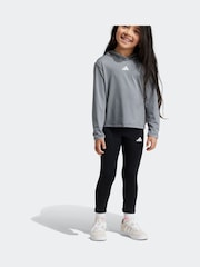 Grau - adidas Set aus Sportoberteil und Leggings für Kinder - Bild 5 von 8