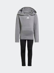 Grau - adidas Set aus Sportoberteil und Leggings für Kinder - Bild 7 von 8
