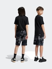 adidas Black Kids Train Essentials Seasonal Print Shorts - Image 2 of 6