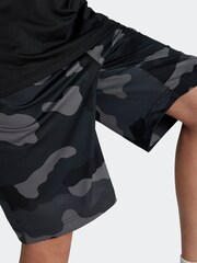 adidas Black Kids Train Essentials Seasonal Print Shorts - Image 4 of 6