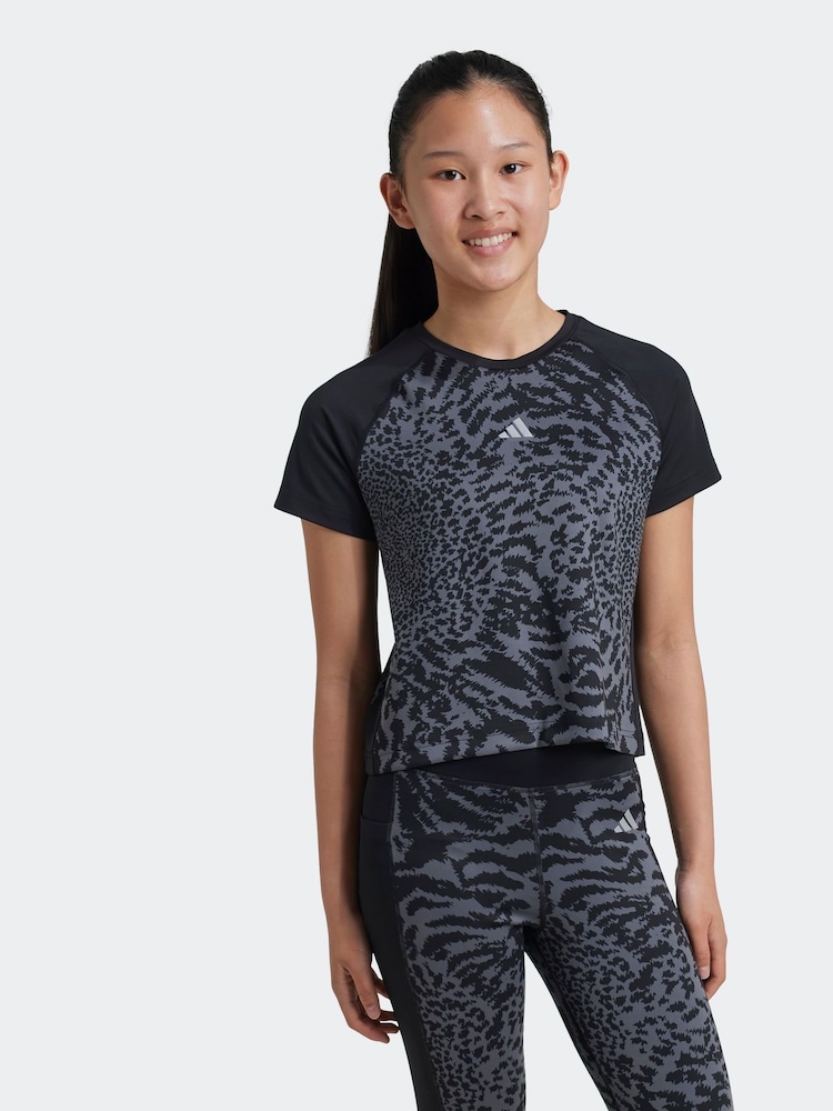 adidas Grey Kids Print T-Shirt - Image 1 of 7