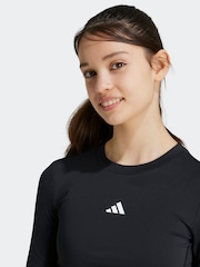 adidas Black Kids Techfit Long Sleeve Top - Image 5 of 6