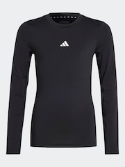 adidas Black Kids Techfit Long Sleeve Top - Image 6 of 6