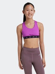Lila - adidas Techfit Power React Kids Sport-BH - Bild 1 von 8