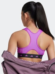 Lila - adidas Techfit Power React Kids Sport-BH - Bild 5 von 8