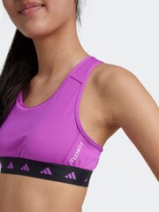 Lila - adidas Techfit Power React Kids Sport-BH - Bild 6 von 8