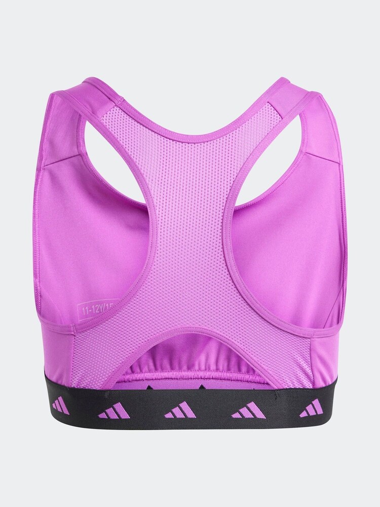 Lila - adidas Techfit Power React Kids Sport-BH - Bild 8 von 8