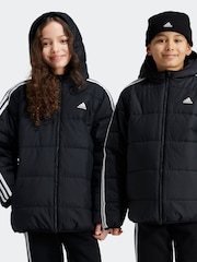 أسود - سترة Essentials مبطنة ومزينة بتصميم 3 خطوط من adidas - صورة 1 من 16