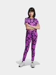 adidas Purple Kids Train Essentials Seasonal Printed High Waisted 7/8 Training Leggings - Image 1 of 6