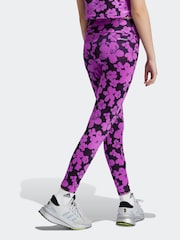 adidas Purple Kids Train Essentials Seasonal Printed High Waisted 7/8 Training Leggings - Image 2 of 6