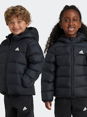 أسود - سترة مبطنة بريش صناعي من adidas - صورة 1 من 6