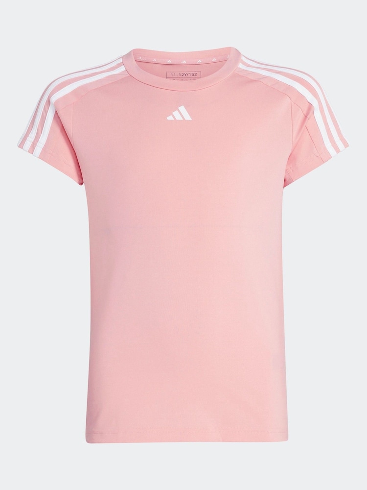 Pink - adidas Sportswear Train Essentials Aeroready Trainings-T-Shirt mit 3 Streifen, Slim-Fit - Bild 6 von 6
