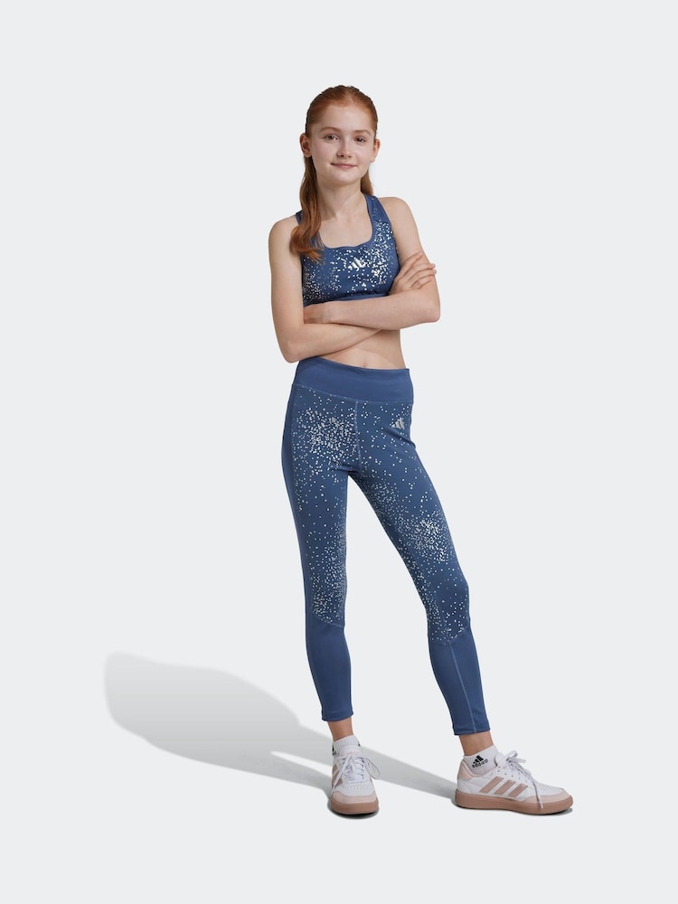 adidas Blue Optime Glam 7/8 Leggings - Image 1 of 6