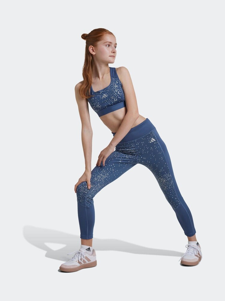 adidas Blue Optime Glam 7/8 Leggings - Image 2 of 6