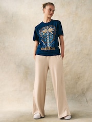 adidas Blue 100% Cotton Farm Graphic T-Shirt - Image 2 of 6