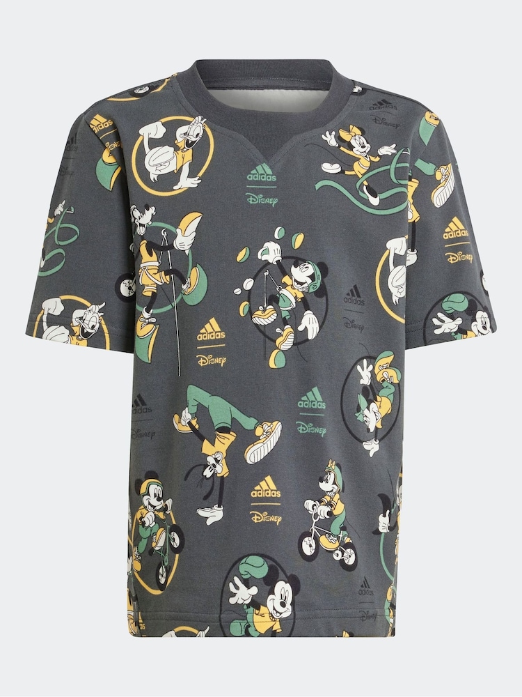 adidas Grey Disney Mickey Mouse T-Shirt Set - Image 2 of 9