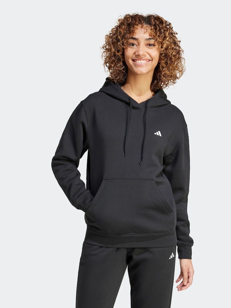 adidas Black Small Logo Hoodie - Image 1 of 7