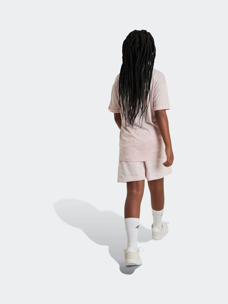 adidas Pink Lilght Sportswear Junior Future Icons Big Logo Shorts - Image 2 of 6