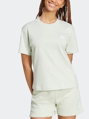 adidas Green Small Logo 100% Cotton T-Shirt - Image 3 of 7
