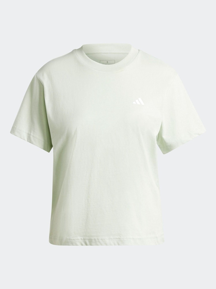 adidas Green Small Logo 100% Cotton T-Shirt - Image 7 of 7