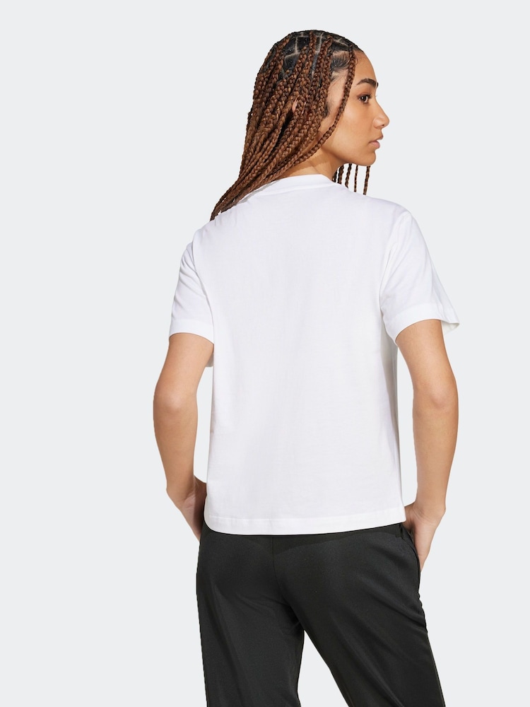 adidas White Small Logo 100% Cotton T-Shirt - Image 2 of 7