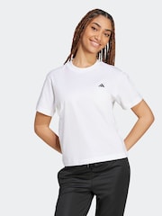 adidas White Small Logo 100% Cotton T-Shirt - Image 4 of 7