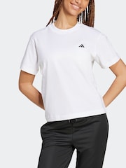 adidas White Small Logo 100% Cotton T-Shirt - Image 6 of 7