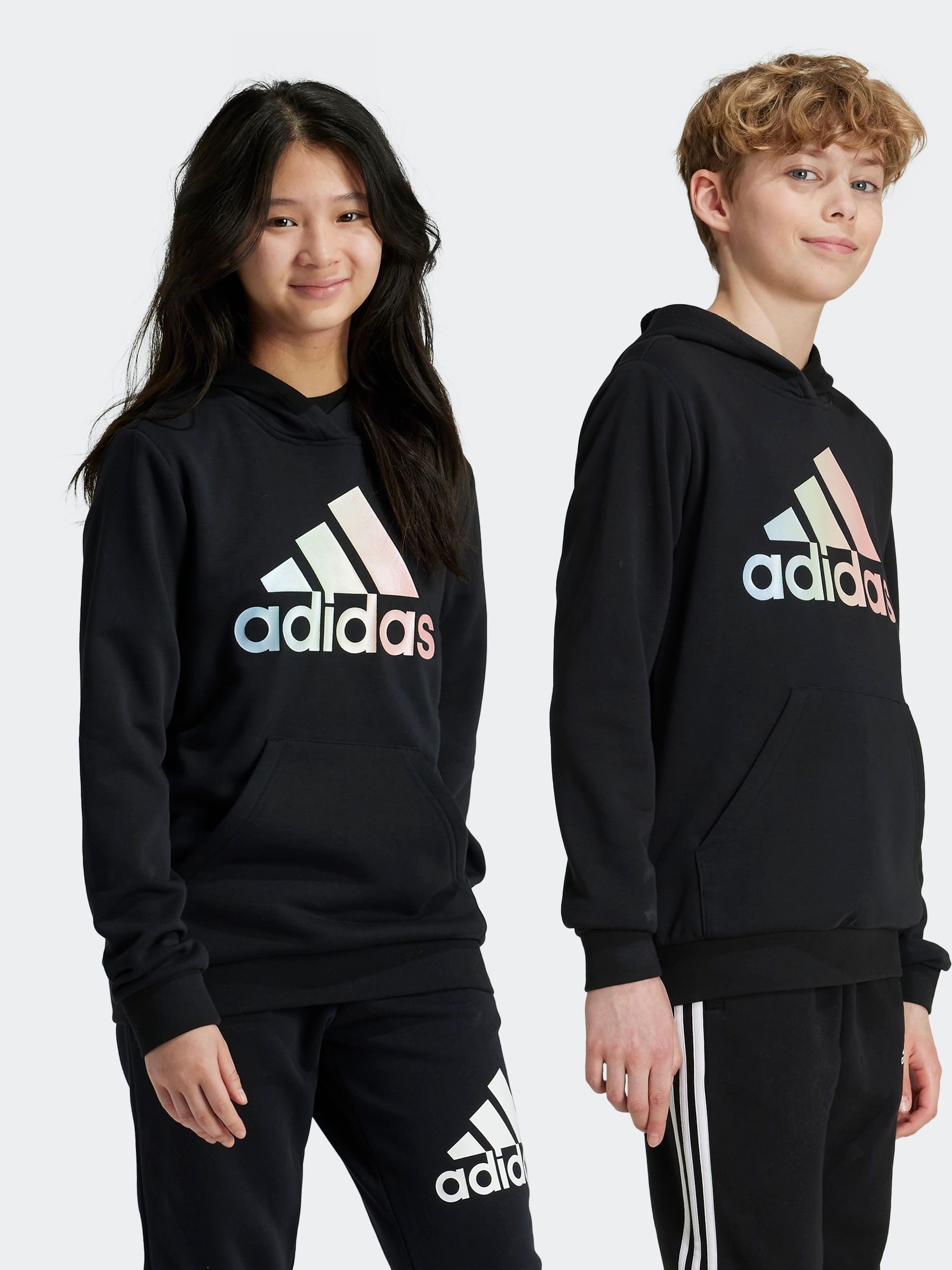 Kaufe Sie Schwarz Adidas Kinder Metallic Print Kapuzenpullover bei Next Deutschland