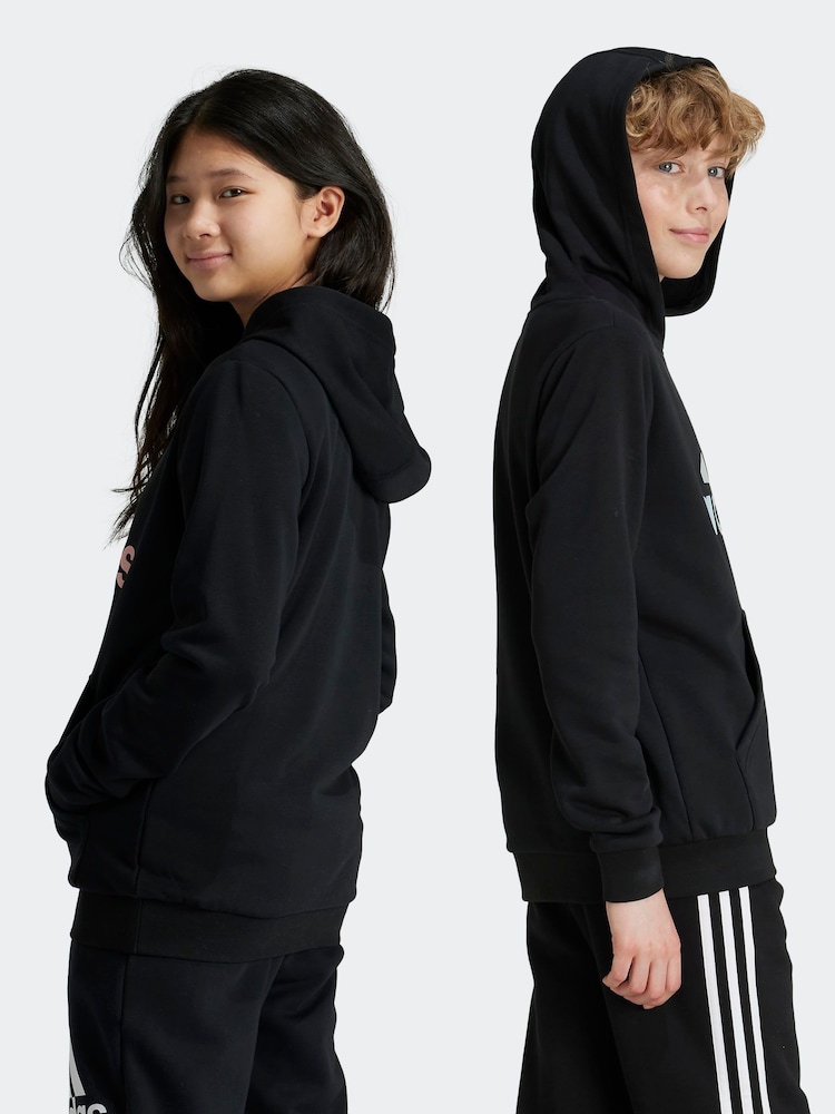 adidas Black Kids Metallic Print Hoodie - Image 2 of 6
