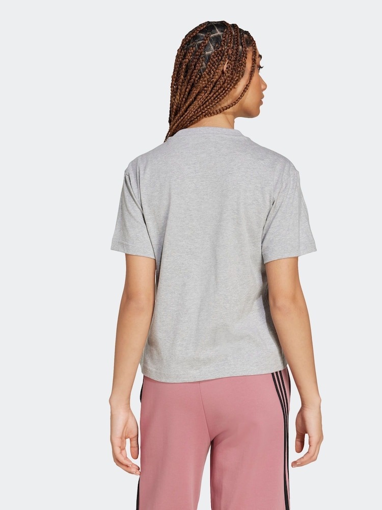 adidas Grey Small Logo 100% Cotton T-Shirt - Image 2 of 7