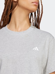 adidas Grey Small Logo 100% Cotton T-Shirt - Image 3 of 7