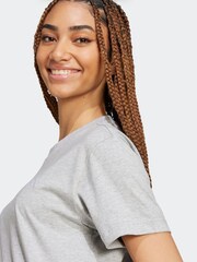 adidas Grey Small Logo 100% Cotton T-Shirt - Image 4 of 7