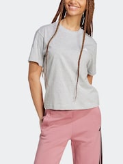 adidas Grey Small Logo 100% Cotton T-Shirt - Image 6 of 7