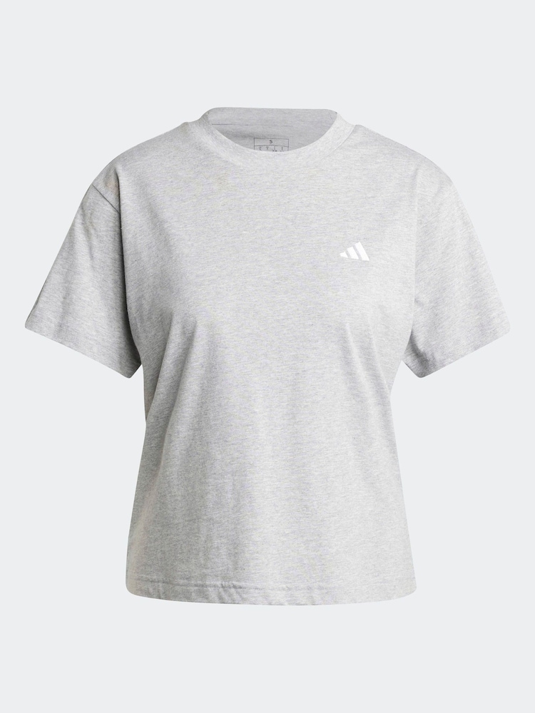 adidas Grey Small Logo 100% Cotton T-Shirt - Image 7 of 7