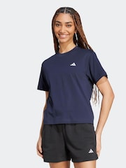 adidas Blue Small Logo 100% Cotton T-Shirt - Image 1 of 7