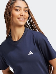 adidas Blue Small Logo 100% Cotton T-Shirt - Image 3 of 7