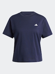 adidas Blue Small Logo 100% Cotton T-Shirt - Image 7 of 7