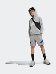 adidas Grey Kids 100% Cotton Colorblock Shorts - Image 1 of 6