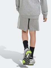 adidas Grey Kids 100% Cotton Colorblock Shorts - Image 2 of 6
