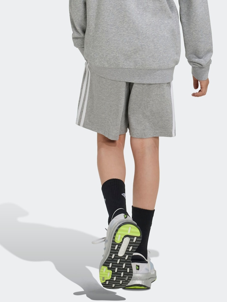 adidas Grey Kids 100% Cotton Colorblock Shorts - Image 2 of 6 adidas Grey Kids 100% Cotton Colorblock Shorts - Image 2 of 6
