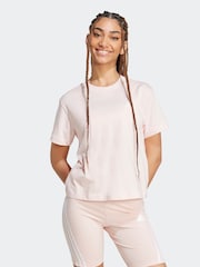 adidas Pink Small Logo 100% Cotton T-Shirt - Image 1 of 7