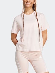 adidas Pink Small Logo 100% Cotton T-Shirt - Image 2 of 7