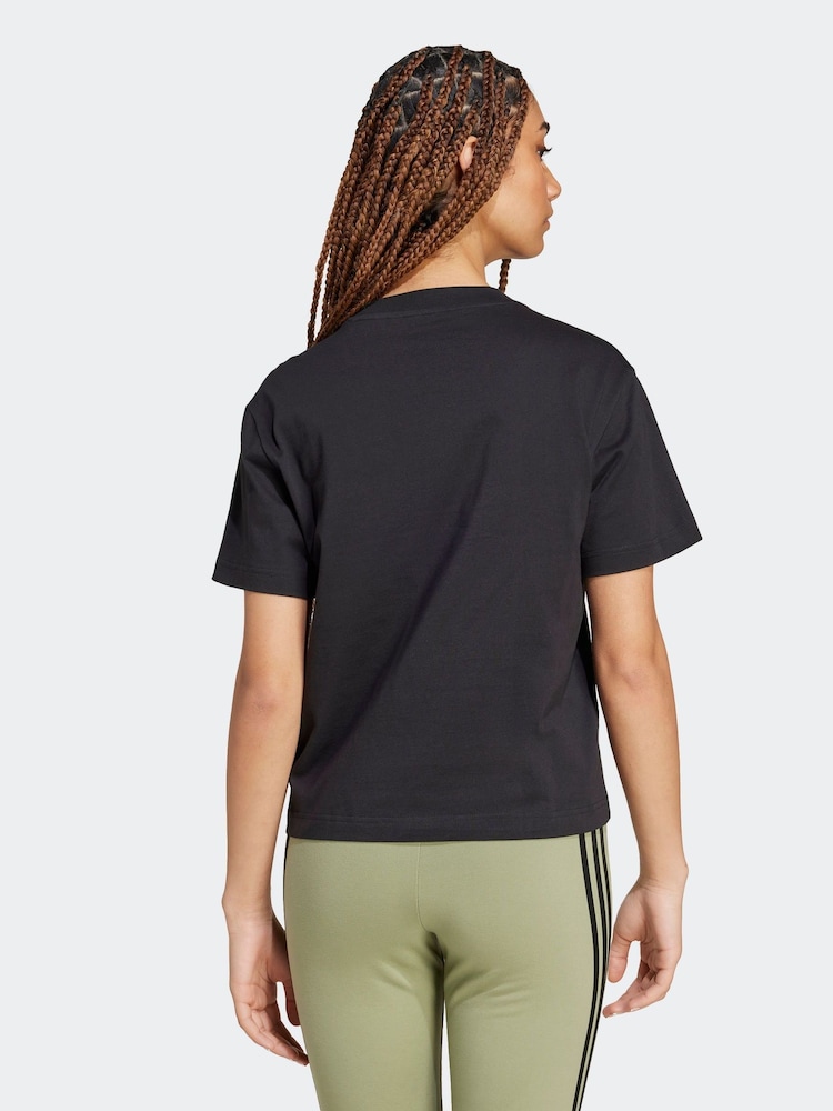 adidas Black Small Logo 100% Cotton T-Shirt - Image 2 of 7