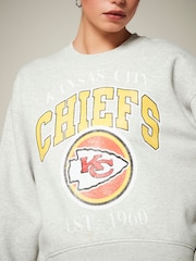 Grey Marl Kansas Chiefs NFL American License Kansas City Chiefs Heavyweight Graphic Slogan 100% Cottton Sweatshirt - Image 3 of 3