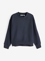 Navy Blue Heavyweight Soft Touch Crew Neck Sweatshirt - Image 5 of 6