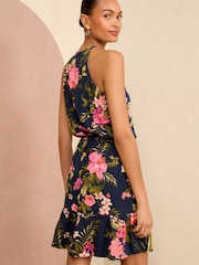 Tropic-Blau - Love & Roses Neckholder-Minikleid mit Verzierungsdetails - Bild 3 von 4